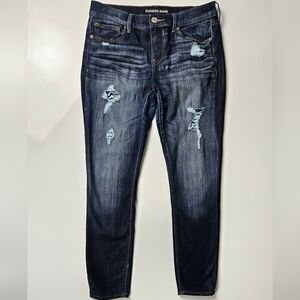 Express Dark Blue Distressed Skinny Jeans